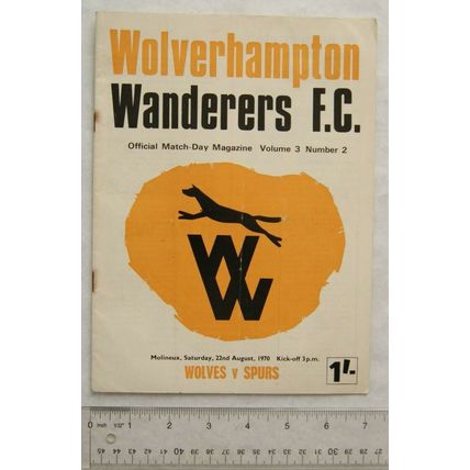 1970 programme Wolverhampton Wanderers v. Tottenham Hotspur