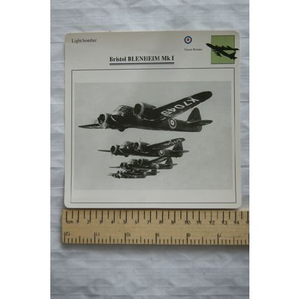 Bristol Blenheim Mk 1 - GB - Light Bomber - Collectors Club Card