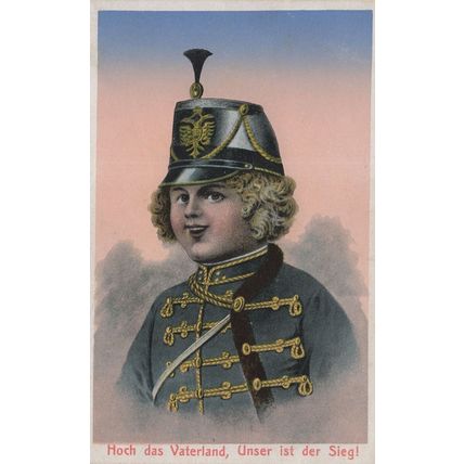 Hoch Does Vaterland Military Girl Child German PB Postcard