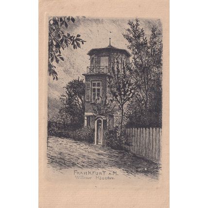 Frankfurt Willemer Hauzden Antique German Postcard