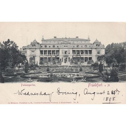 Palmengarten Der Pavillon Garden Frankfurt Victorian German 1898 Postcard