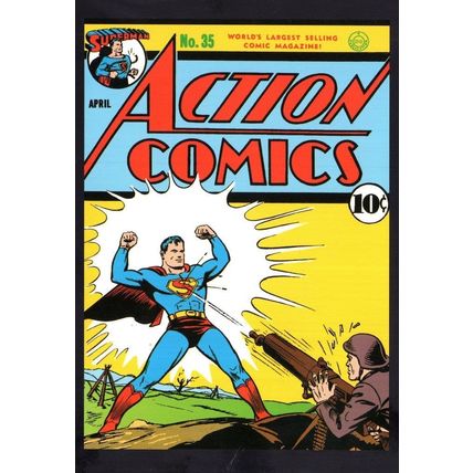 Superman Army Bullets Military WW2 Action Comic Book Cover Postcard