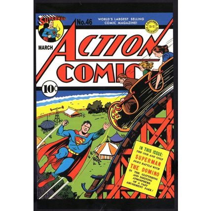 Superman WW2 Rollercoaster Theme Park Ride Comic Book Postcard