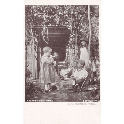 A Beauty This Time Blowing Bubbles Old Postcard