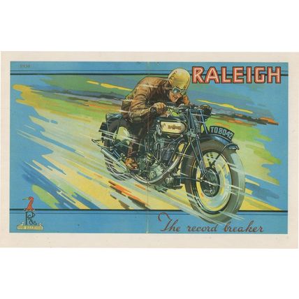 Raleigh Motor Cycle Bike Record Breakers Advertising Postcard