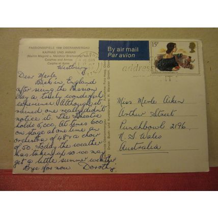 PASSIONSSPIELE, 1980, OBERAMMERGAU, used postcard #