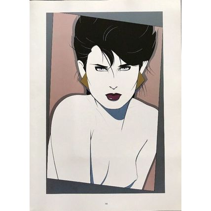 Orig 80s Patrick Nagel Print Nude Woman Disco Playboy Pinup Sexy wall Art gift