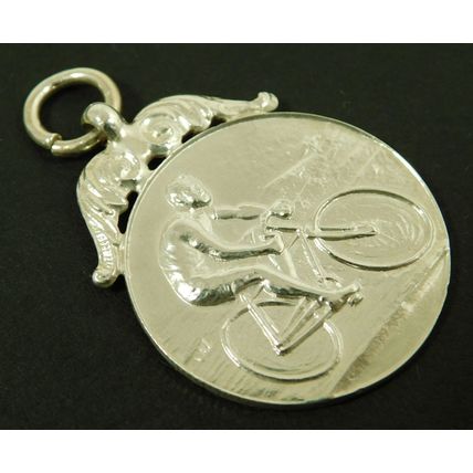 Vintage Plymouth Corinthians Cycling Solid Silver Pocket Watch Medal Fob M Mead
