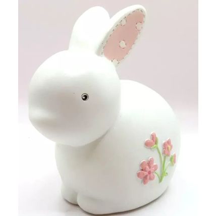 Butterfly Bunny Money Box Ceramic Girl Baby Gift Savings Christening Birth Money