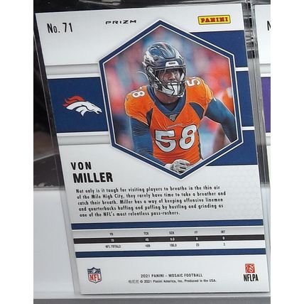2021 Panini Mosaic Von Miller (Broncos) Prizm Green #71