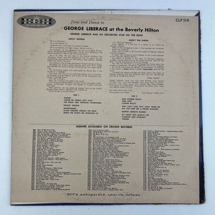 Dine And Dance With George Liberace At The Beverly Hilton Vinyl LP Record Album