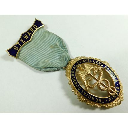 RCTA Royal Commercial Travellers Schools Pinner Steward Enamel Jewel Medal