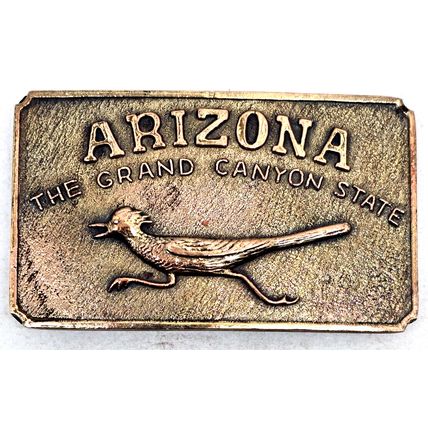 ARIZONA - ROADRUNNER, Belt Buckle The Grand Canyon State Vintage (D5)