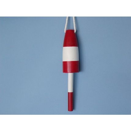 Pack Of 2] Wooden Red Cape Rock Decorative Lobster Trap Buoy 15""