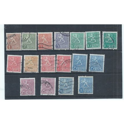 Finland stamps. 1954 Lion Arms lot used.. (H549)