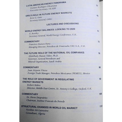 OPEC and Future Energy Markets : Proceedings of the OPEC Seminar, Vienna, 1979