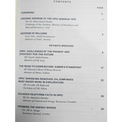 OPEC and Future Energy Markets : Proceedings of the OPEC Seminar, Vienna, 1979