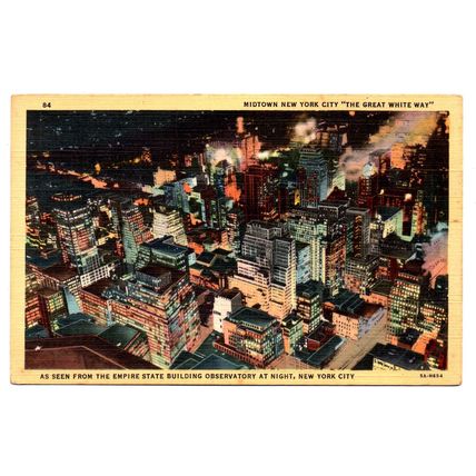Midtown New York City "The Great White Way".... - Postally Unused - Union News