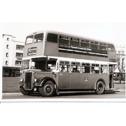 Black & White Photograph of Plymouth Corporation Transport - NDR 91