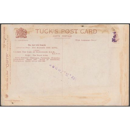 Inspection of the Kings Escort, 2nd Life Guards, c1910 - Tuck's Oilette Postcard
