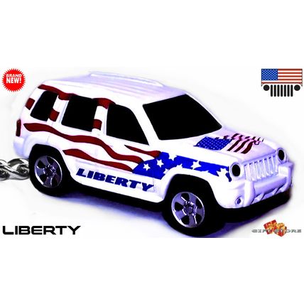VERY RARE KEYCHAIN WHITE JEEP LIBERTY