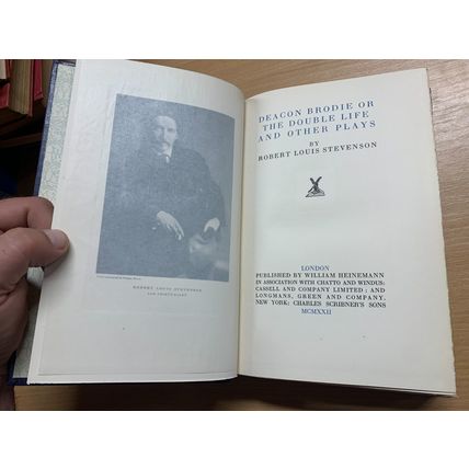 RARE* 1922 ROBERT LOUIS STEVENSON "DEACON BRODIE & OTHER PLAYS" VOL 6 BOOK (P6)