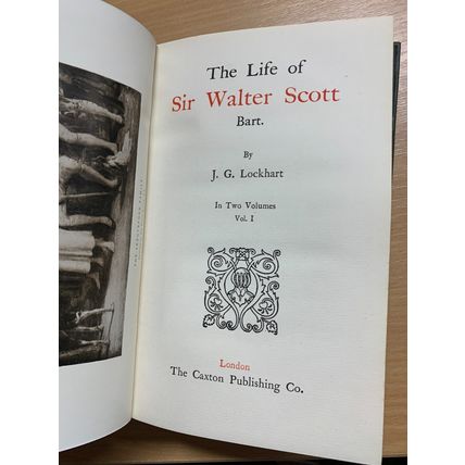 c1920 THE LIFE OF SIR WALTER SCOTT JG LOCKHART VOLUMES 1 & 2 ANTIQUE BOOKS (P5)