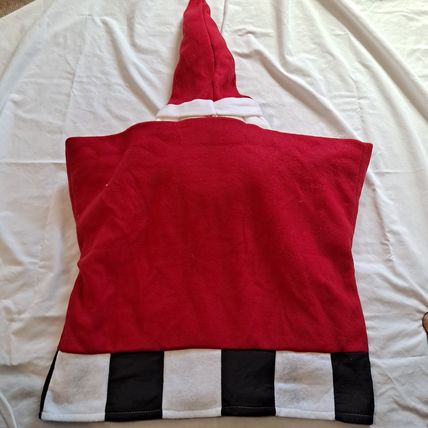 Christmas SANTA Claus CHAIR BACK COVER Holiday Decor Cloth Slipcover Dining Seat