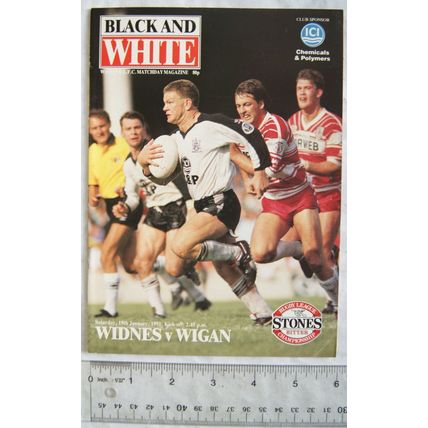 1991 programme Widnes v. Wigan, 19/1