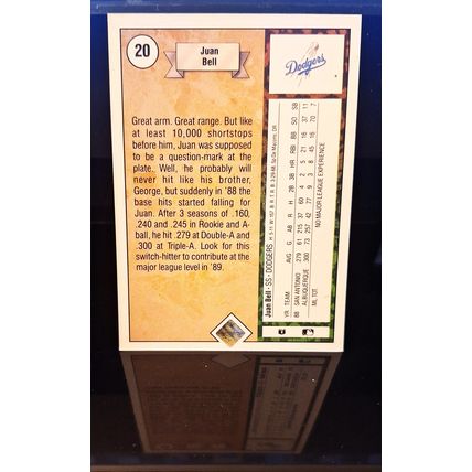 JUAN BELL 1989 UPPER DECK BASEBALL CARD #20