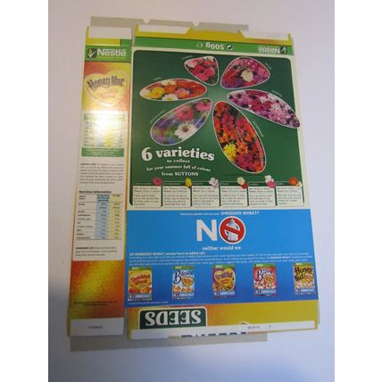 Nestle 2006 Honey Nut Shredded Wheat Cereal Box SUTTONS Free Seeds PHILOX