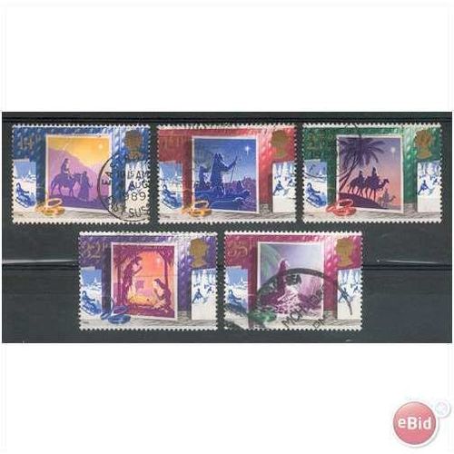 GB stamps 1988 Used Set - SG 1414-1418 - Christmas - Christmas Cards