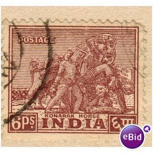India 1949 - SG 317 - Konarak Horse 6p violet - used 3