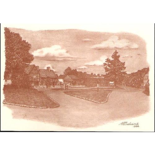 Aldbury, Hertfordshire nr. Tring - Village Centre - art postcard