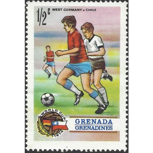 GRENADA, FOOTBALL, W Germany World Cup, green to violet 1974, ½c, #2