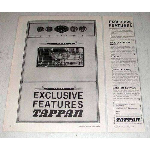 1959 Tappan Oven Ad - Exclusive Features