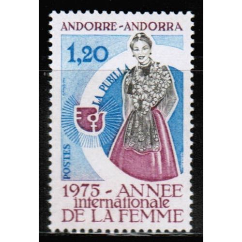 1975 Andorra - Intl. Women's Year 1.20fr - Sc# 243 Mint NH