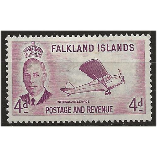 Falkland Islands 1952 SG176 4d Reddish Purple Mounted Mint . ..