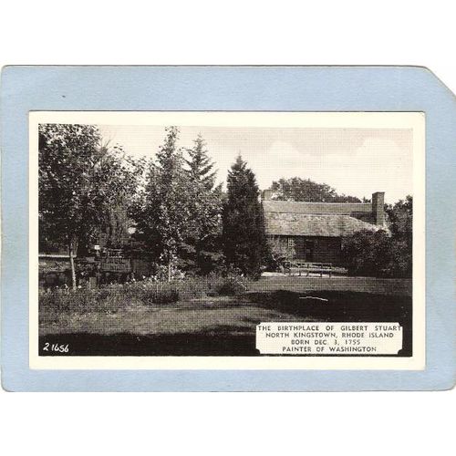 Rhode Island North Kingston Birthplace Of Gilbert Stuart Photo Type Card~588