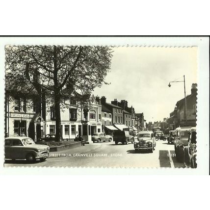 Staffordshire STONE High Street Postcard (Valentine L.151)