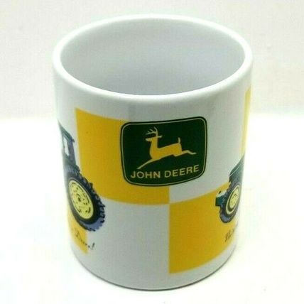 John Deere Tractor Mug Coffee Cup Nothing Rides Like Deere White & Yellow (G27)