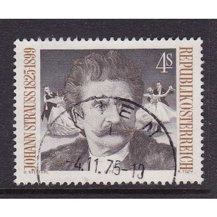 AUSTRIA 1975 150th ANNIV BIRTH STRAUSS THE YOUNGER 4s USED SG1744