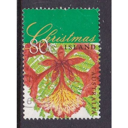 CHRISTMAS ISLAND 1998 CHRISTMAS FLOWERING TREES 80c VALUE USED SG464
