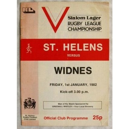 1982 programme St. Helens v. Widnes