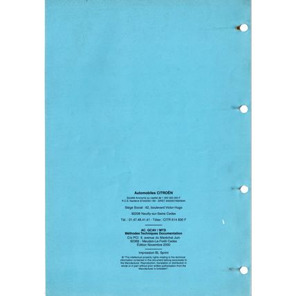 Citroen Xsara Diagnosis Principles Of Operation Cooling 2000 BRE0735GB PDF