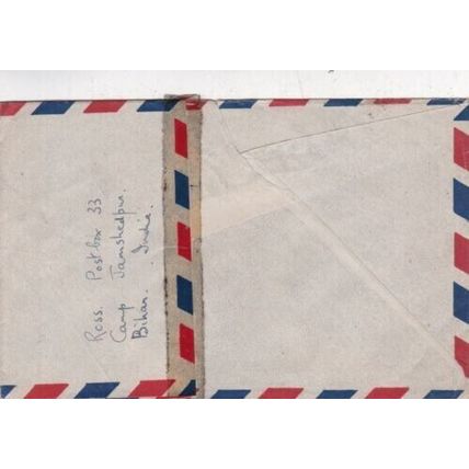 India 1953 Camp Jamshedpur Bihar to Scissett UK airmail written cover VGC