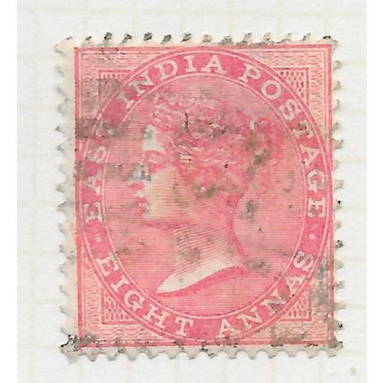 INDIA 1868 QV SIX ANNAS ROSE USED