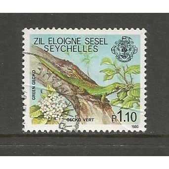 Zil Elwannyen Sesel Seychelles 1980 R1.10 Gecko, used. SG10