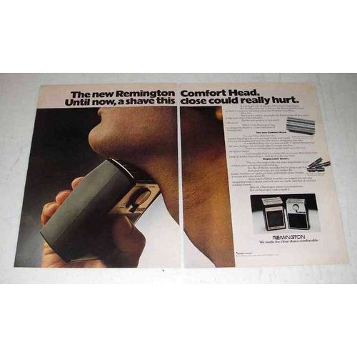 1972 Remington Comfort Head Electric Shaver Ad