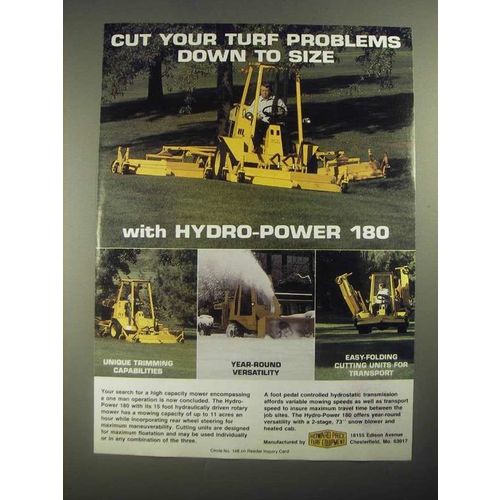 1987 Howard Price Hydro-Power 180 Mower Ad - Cut Your Turf Problems Down to Size